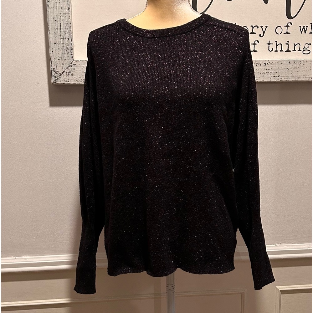Express Women’s XL Shimmer Ballon Sleeve Sweater